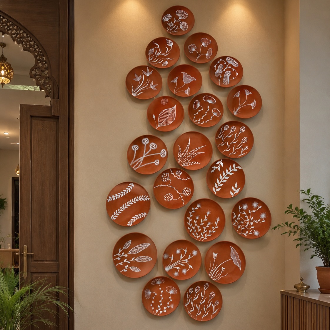 Hand-painted pottery wall plates shared by Pottery Station.